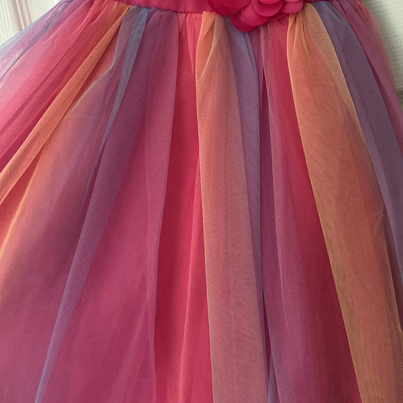 Little Girl's Sequin Sleeveless Mesh Rainbow Dress Size 4/5T - Picture 4 of 4